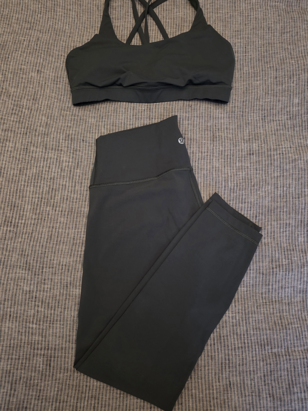 Lululemon Energy Bra Wunder Under Tight or Align Leggings Set Sage Green size 8